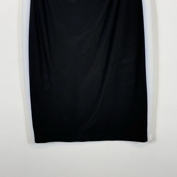 Chaps Ralph‎ Lauren Black Ivory Stretch Side Ruched Dress Women's Small NEW NWT - Picture 3 of 9